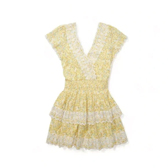 AEO Floral  With Embroidery Wrap Mini Dress - Picture 2 of 6